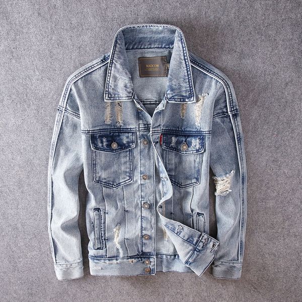 2020 wholesale- plus men's denim jacket fashion jeans jackets slim casual streetwear vintage mens jean clothing size m-3xl, Black;brown
2020 wholesale- plus men's denim jacket fashion jeans jackets slim casual streetwear vintage mens jean clothing size m-3xl, Black;brown