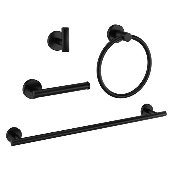 4-piece bathroom hardware set towel bar towel ring toilet paper holder-towel hooks sus304 stainless steel wall mount matte black
4-piece bathroom hardware set towel bar towel ring toilet paper holder-towel hooks sus304 stainless steel wall mount matte black