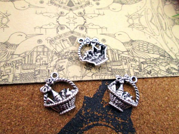 45pcs picnic basket charms, antique tibetan silver picnic basket with bow charms pendants 17x20mm, Bronze;silver
45pcs picnic basket charms, antique tibetan silver picnic basket with bow charms pendants 17x20mm, Bronze;silver