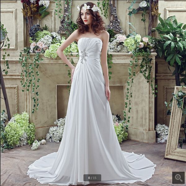 2019 new chiffon a line summer beach beaded pleated wedding dresses strapless with sweetheart neck lace appliques wedding gowns selling, White
2019 new chiffon a line summer beach beaded pleated wedding dresses strapless with sweetheart neck lace appliques wedding gowns selling, White