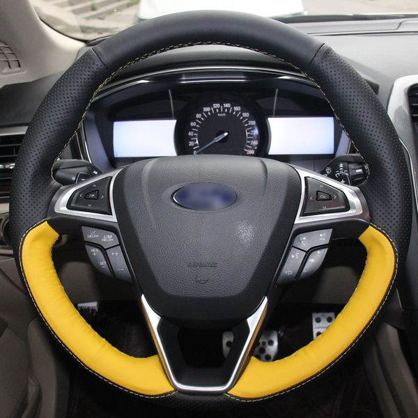 black yellow genuine leather hand sewing car steering wheel cover for ford mondeo(fusion) 2013 2014 2015 edge 2015
black yellow genuine leather hand sewing car steering wheel cover for ford mondeo(fusion) 2013 2014 2015 edge 2015