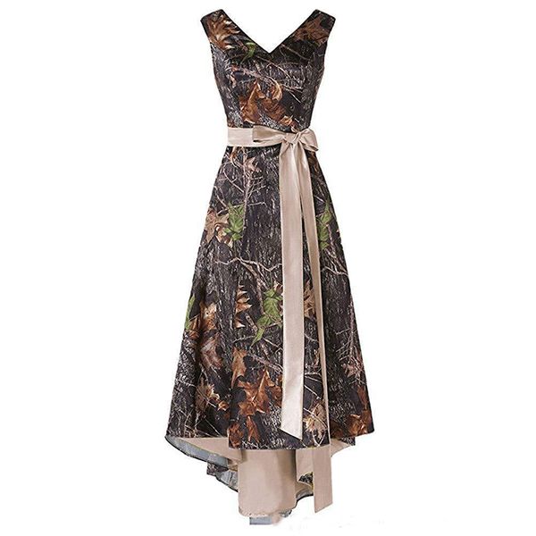 high low v neck camo prom dresses a line custom size bridesmaid evening party gowns formal dresses, Black
high low v neck camo prom dresses a line custom size bridesmaid evening party gowns formal dresses, Black