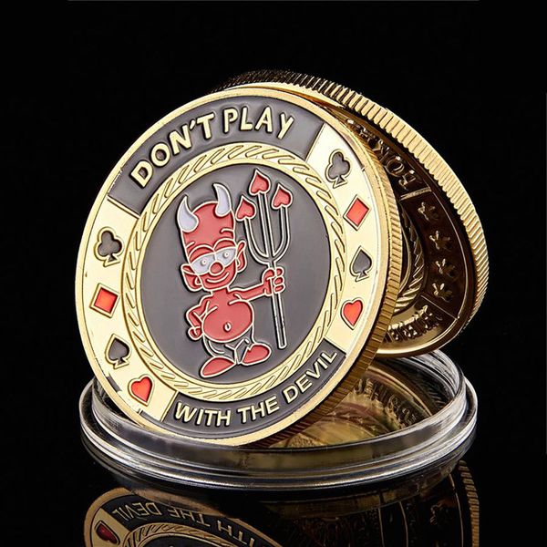 arts and crafts poker chip token "don't play with the devil" 1 oz gold plated colorful metal commemorative coin collection
arts and crafts poker chip token "don't play with the devil" 1 oz gold plated colorful metal commemorative coin collection