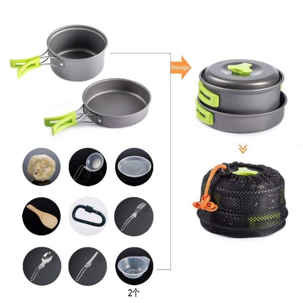 13pcs/set portable cookware camping mess kit backpacking gear hiking outdoor cooking equipment cookset pots pans with bowls fork
13pcs/set portable cookware camping mess kit backpacking gear hiking outdoor cooking equipment cookset pots pans with bowls fork