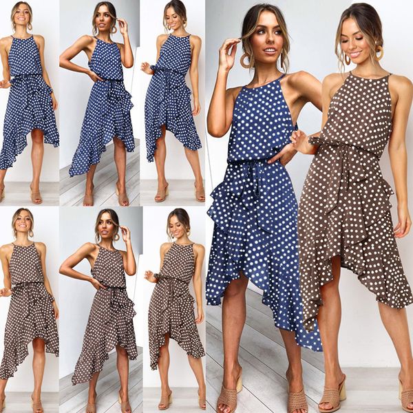 summer o-neck spaghetti strap women's dress casual sleeveless dot sprint beach maxi dresses tunic bow belt irregular party dress, Black;gray
summer o-neck spaghetti strap women's dress casual sleeveless dot sprint beach maxi dresses tunic bow belt irregular party dress, Black;gray
