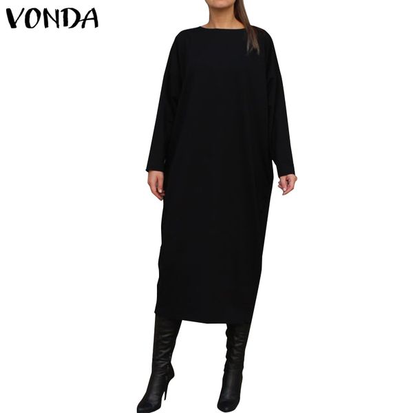 long sleeve shirt dress vonda women casual solid color long dress fashion round neck vestidos plus size bohemian robe 5xl, Black;gray
long sleeve shirt dress vonda women casual solid color long dress fashion round neck vestidos plus size bohemian robe 5xl, Black;gray