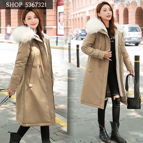 women's down & parkas lamb mao neidan cotton woman loose coat winter thickening cotton-padded clothes girls long fund overknee jacket, Black
women's down & parkas lamb mao neidan cotton woman loose coat winter thickening cotton-padded clothes girls long fund overknee jacket, Black