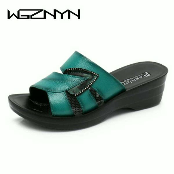 wgznyn new shoes woman summer slip on leather open toe sandals women flip flops wedges platform ladies beach shoes w405, Black
wgznyn new shoes woman summer slip on leather open toe sandals women flip flops wedges platform ladies beach shoes w405, Black