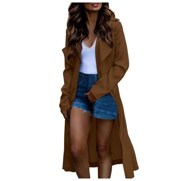 womens casual long sleeve turn-down windbreaker coats open front female spring autumn loose solid cardigan fashion coat, Tan;black 
womens casual long sleeve turn-down windbreaker coats open front female spring autumn loose solid cardigan fashion coat, Tan;black