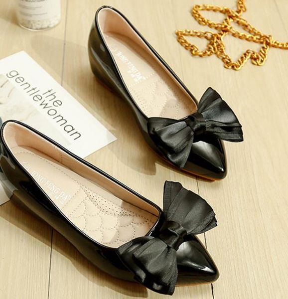 2019 women's shoes in spring and autumn with new style slope heel pointed end bowknot @41, Black
2019 women's shoes in spring and autumn with new style slope heel pointed end bowknot @41, Black