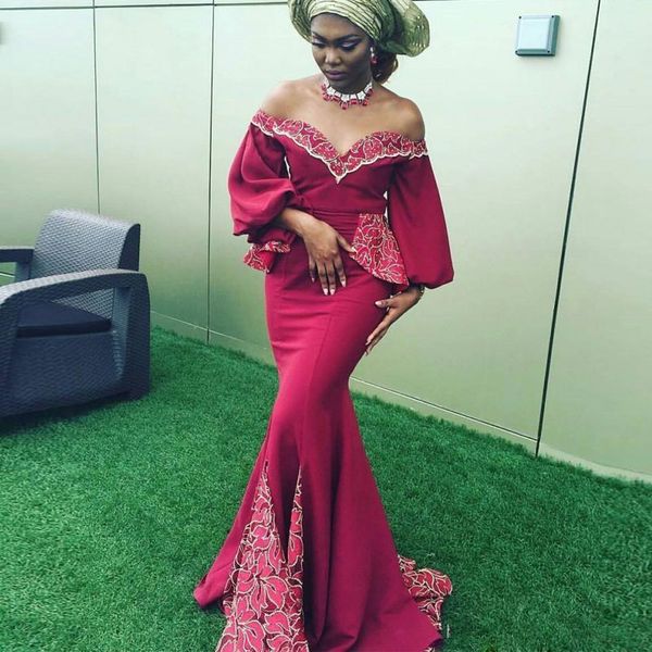 black girl mermaid lace prom dresses with long sleeves off the shoulder evening gowns sweep train peplum formal dress
black girl mermaid lace prom dresses with long sleeves off the shoulder evening gowns sweep train peplum formal dress