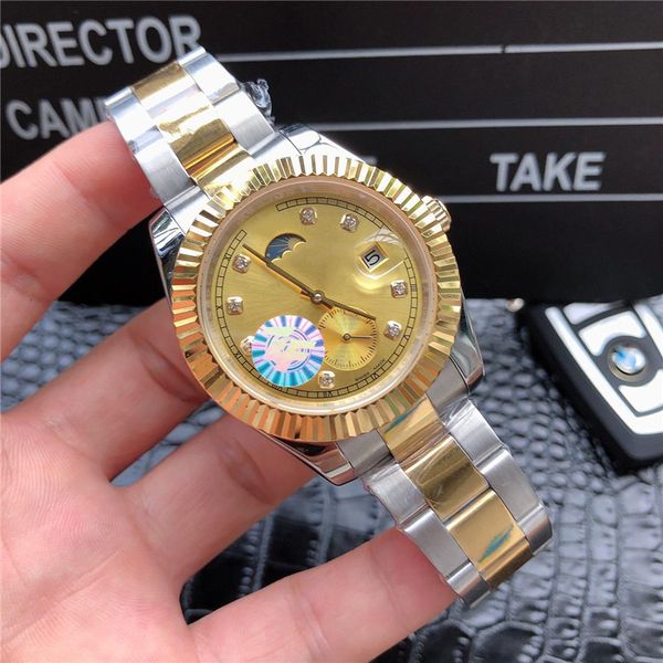 watch diamond mens design watches automatic moon phrase mechanical movement sweep self-winding wristwatches montre de luxe, Slivery;brown
watch diamond mens design watches automatic moon phrase mechanical movement sweep self-winding wristwatches montre de luxe, Slivery;brown