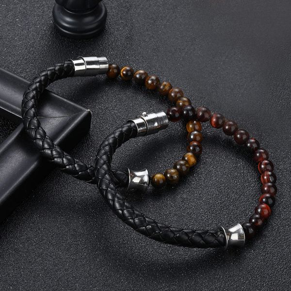 niuyitid tiger eye stone leather bracelet for men alloy magnetic buckle jewellery pulseras hombre birthday gift, Black
niuyitid tiger eye stone leather bracelet for men alloy magnetic buckle jewellery pulseras hombre birthday gift, Black