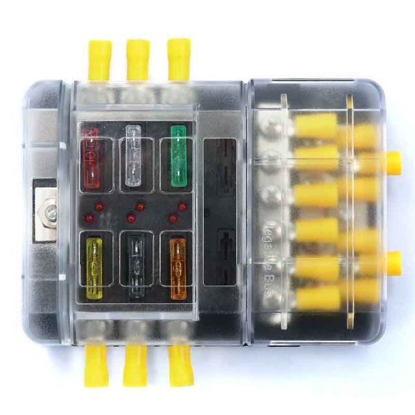 car 6p fuse box +12p negative bus line bus bar (screw) vehicle ship with fuse + terminal car f3664-z with 5a*1 10a*2 15a*2 20a 25a 30a#1
car 6p fuse box +12p negative bus line bus bar (screw) vehicle ship with fuse + terminal car f3664-z with 5a*1 10a*2 15a*2 20a 25a 30a#1