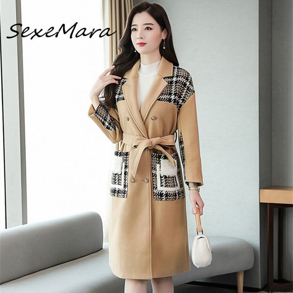 vintage plaid patchwork wool coats for women 2019 winter fashion double breasted cashmere coats, Black
vintage plaid patchwork wool coats for women 2019 winter fashion double breasted cashmere coats, Black