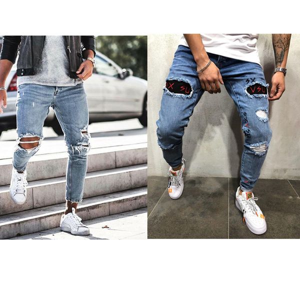 cross-border for four seasons men's jeans new 2019 hole european and american explosion models tight men's trousers men's fee, Blue
cross-border for four seasons men's jeans new 2019 hole european and american explosion models tight men's trousers men's fee, Blue