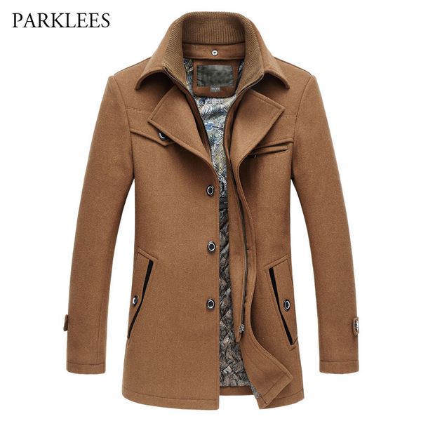 men's wool coats 2017 brand new winter thick cashmere jacket solid color manteau homme casual slim fit mens overcoat woolen coat, Black
men's wool coats 2017 brand new winter thick cashmere jacket solid color manteau homme casual slim fit mens overcoat woolen coat, Black