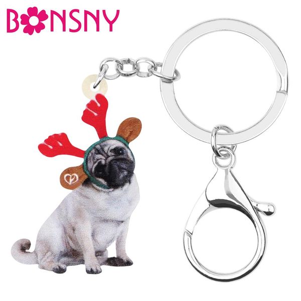 acrylic christmas antlers pug dog key chain key rings car purse wallet decorations for women girl lady men keychains gift, Silver
acrylic christmas antlers pug dog key chain key rings car purse wallet decorations for women girl lady men keychains gift, Silver