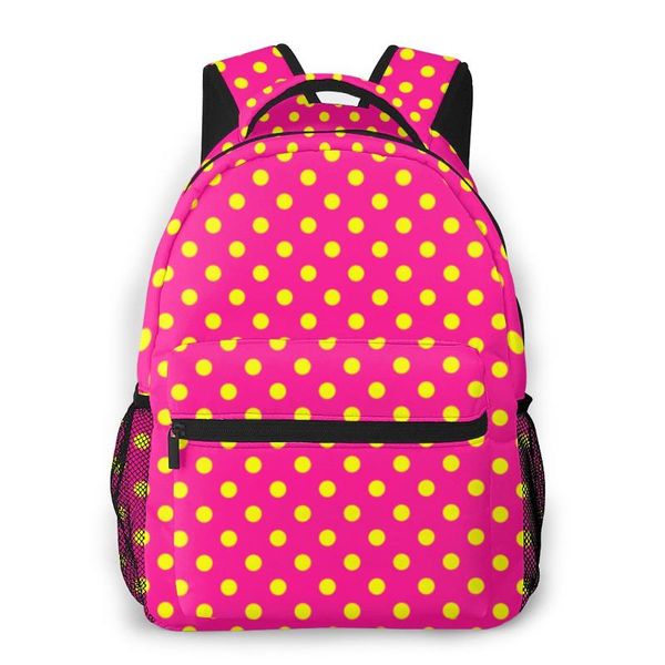 2020 backpack women fashion shoulder bag pink yellow polka dots spots school bag for teenage girl children backpacks travel
2020 backpack women fashion shoulder bag pink yellow polka dots spots school bag for teenage girl children backpacks travel
