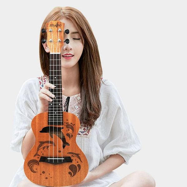ukulele uke 4 nylon strings sapele rosewood guitar dolphin pattern universal acoustic instrument
ukulele uke 4 nylon strings sapele rosewood guitar dolphin pattern universal acoustic instrument