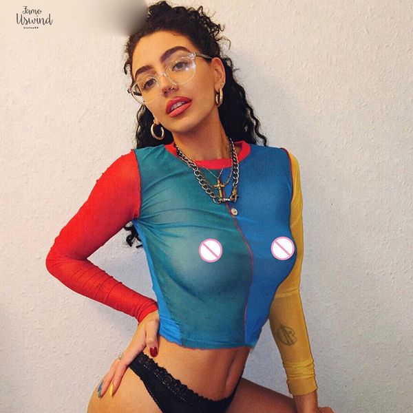 transparent long sleeve woman t-shirts women see through crop tees patchwork harajuku tshirt streetwear, White
transparent long sleeve woman t-shirts women see through crop tees patchwork harajuku tshirt streetwear, White