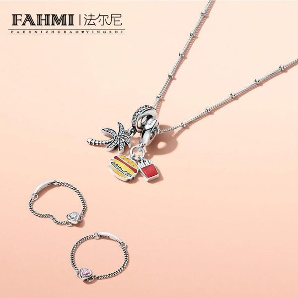 fahmi 100% 925 sterling silver spirited heart ring palm tree hanging charm burger fries mixed burger pendant necklace set, Black
fahmi 100% 925 sterling silver spirited heart ring palm tree hanging charm burger fries mixed burger pendant necklace set, Black
