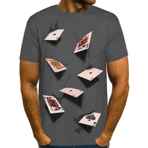mens tshirts summer fashion stylish casual short sleeved tees 3d poker designer, White;black
mens tshirts summer fashion stylish casual short sleeved tees 3d poker designer, White;black