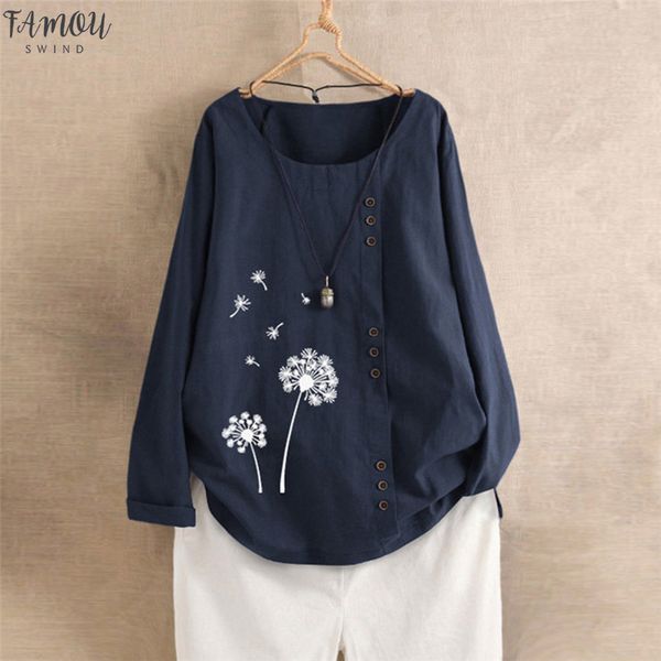 lady shirt crew neck loose single breasted shirts womens casual loose button linen plus size print boho tanic shirt blouse, White
lady shirt crew neck loose single breasted shirts womens casual loose button linen plus size print boho tanic shirt blouse, White