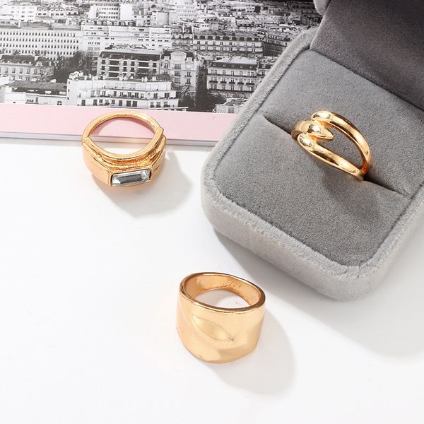 european and american jewelry retro punk style metal set ring geometric irregular crystal ring joint ring, Golden;silver
european and american jewelry retro punk style metal set ring geometric irregular crystal ring joint ring, Golden;silver