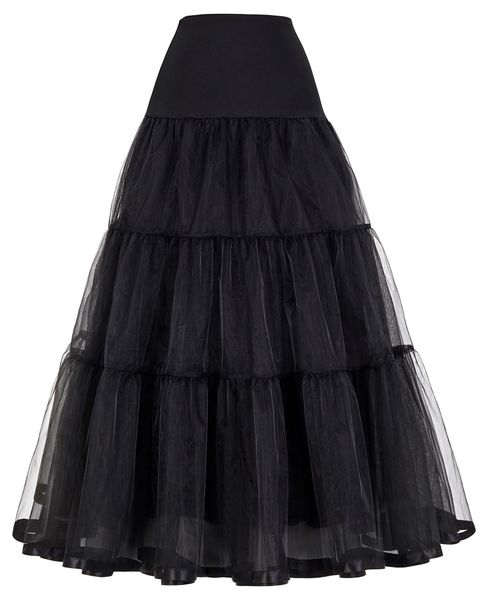 gk women voile skirts double layer retro vintage crinoline petticoat underskirt solid color high waist maxi skirt ladies skirt, Black 
gk women voile skirts double layer retro vintage crinoline petticoat underskirt solid color high waist maxi skirt ladies skirt, Black