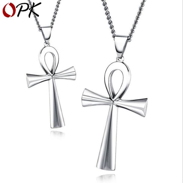 europe and america titanium steel ancient egyptian cross men's necklace life's fu anka pendant, Silver
europe and america titanium steel ancient egyptian cross men's necklace life's fu anka pendant, Silver