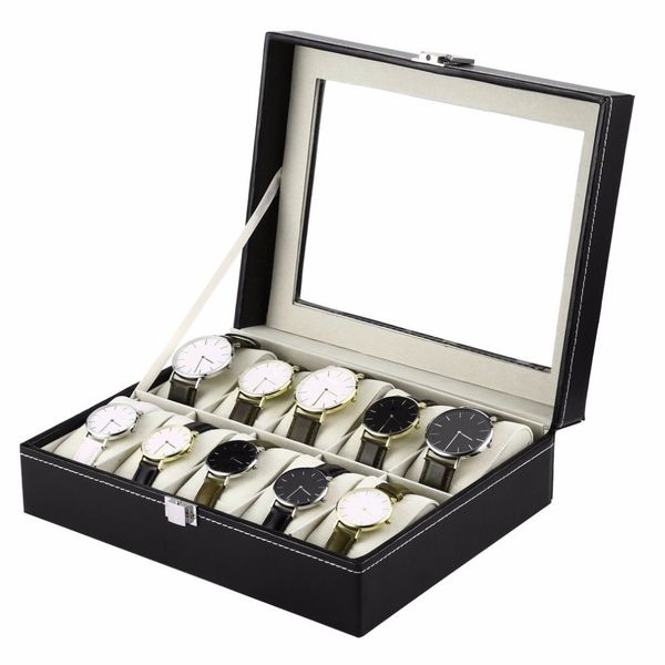 watch box holder case display jewelry storage organizer pu leather wristwatch box case professional 10 grid caixa para relogio, Black;blue
watch box holder case display jewelry storage organizer pu leather wristwatch box case professional 10 grid caixa para relogio, Black;blue