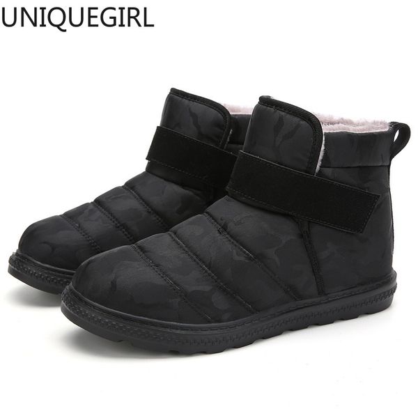new fashion men boots waterproof non-slip women ankle snow boots shoes warm fur plush hook & loop man winter shoes, Black
new fashion men boots waterproof non-slip women ankle snow boots shoes warm fur plush hook & loop man winter shoes, Black