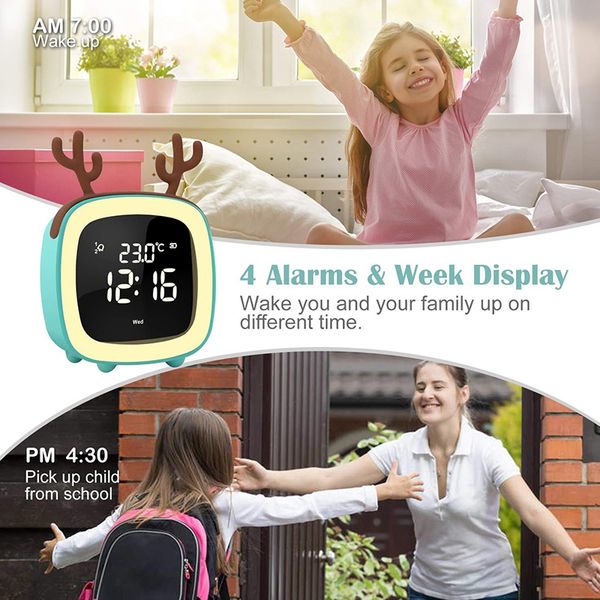 cute digital alarm clock for kids women toddler night light,dimmer,sleep timer,rechargeable battery,indoor temp for bedrooms,sno
cute digital alarm clock for kids women toddler night light,dimmer,sleep timer,rechargeable battery,indoor temp for bedrooms,sno