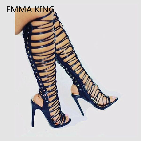 2019 fashion women summer knee high boots open toe high heels ladies party slingbacks shoes woman cut-out gladiator sandals, Black
2019 fashion women summer knee high boots open toe high heels ladies party slingbacks shoes woman cut-out gladiator sandals, Black