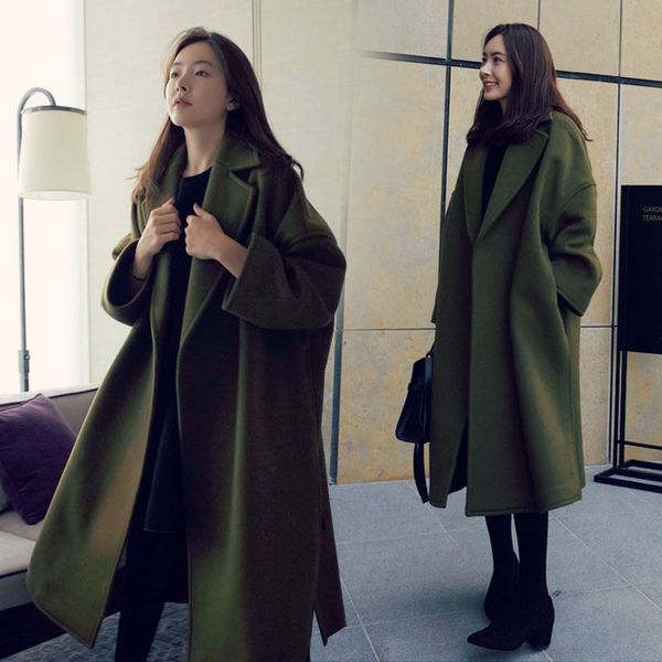 new fashion women's woolen coat large size long section winter thick long section woolen coat solid color, Black
new fashion women's woolen coat large size long section winter thick long section woolen coat solid color, Black