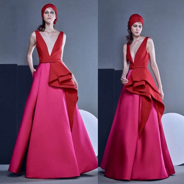 designer 2019 pink red prom dresses deep v neck formal evening gowns a line dress party wear, Black
designer 2019 pink red prom dresses deep v neck formal evening gowns a line dress party wear, Black