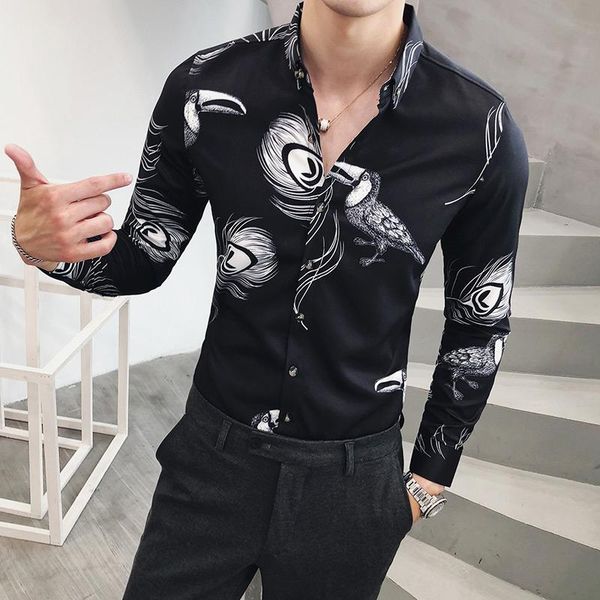 fashion social shirts man birds flowers long sleeve blouse men's clothing dress mens shirts fashion luxury, White;black
fashion social shirts man birds flowers long sleeve blouse men's clothing dress mens shirts fashion luxury, White;black