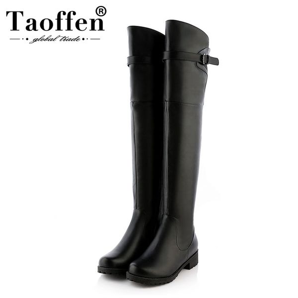 taoffen women long boots ladies casual fashion round toe pu leather square heels shoes women over the knee boots size 34-43, Black
taoffen women long boots ladies casual fashion round toe pu leather square heels shoes women over the knee boots size 34-43, Black