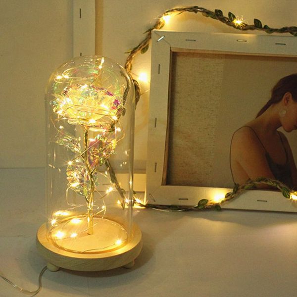 artificial gold foil rose flower and usb powered led light string in glass dome on wooden base the gift for women
artificial gold foil rose flower and usb powered led light string in glass dome on wooden base the gift for women