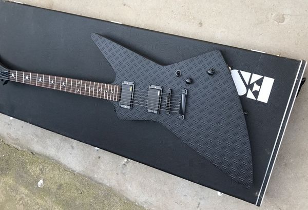 mx250 james hetfield matte black diamond plate explorer electric guitar deer skull mop inlay, emg pickups, black hardware
mx250 james hetfield matte black diamond plate explorer electric guitar deer skull mop inlay, emg pickups, black hardware
