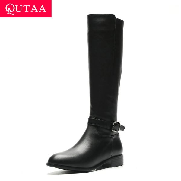 qutaa 2020 женская обувь круглый toe корова кожа повседневная длинные сапоги низкий каблук застежка молния осень зима колено высокие сапоги, Black
qutaa 2020 женская обувь круглый toe корова кожа повседневная длинные сапоги низкий каблук застежка молния осень зима колено высокие сапоги, Black