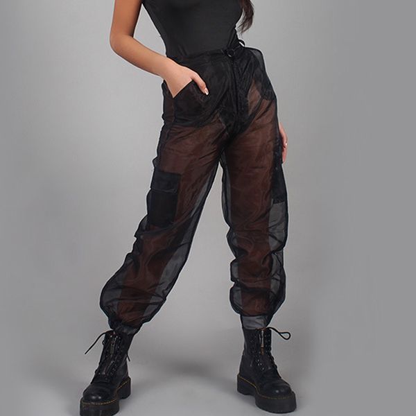 women's pants & capris bstcochi black mesh cargo women see through trousers ladies transparent white loose fit party&club wear, Black;white
women's pants & capris bstcochi black mesh cargo women see through trousers ladies transparent white loose fit party&club wear, Black;white