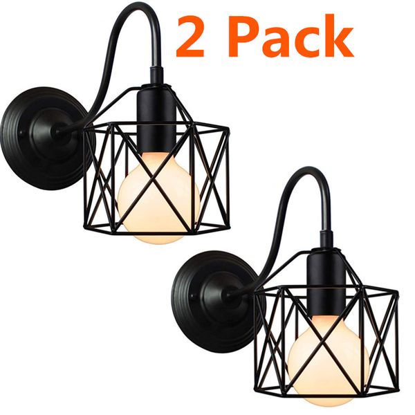 2 pack wall light, interior black vintage iron retro industrial cage wall sconce corridor bedroom l study office restaurant wall lamp
2 pack wall light, interior black vintage iron retro industrial cage wall sconce corridor bedroom l study office restaurant wall lamp
