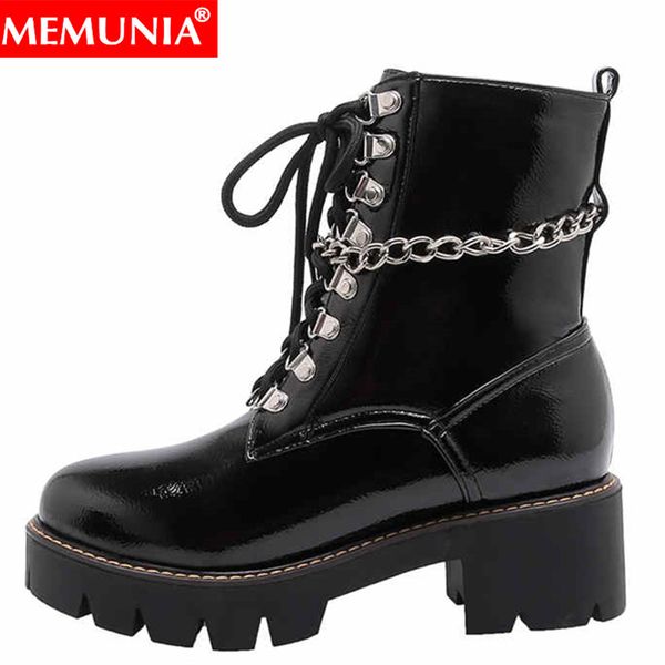 memunia plus size 34-43 new punk women boots round toe square high heels chain ankle boots for women ladies shoes, Black
memunia plus size 34-43 new punk women boots round toe square high heels chain ankle boots for women ladies shoes, Black