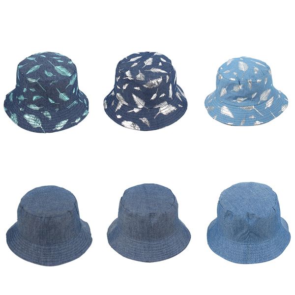 female tide wild wear hat men's casual couple sun visor double-sided feather pattern fisherman hats, Blue;gray
female tide wild wear hat men's casual couple sun visor double-sided feather pattern fisherman hats, Blue;gray