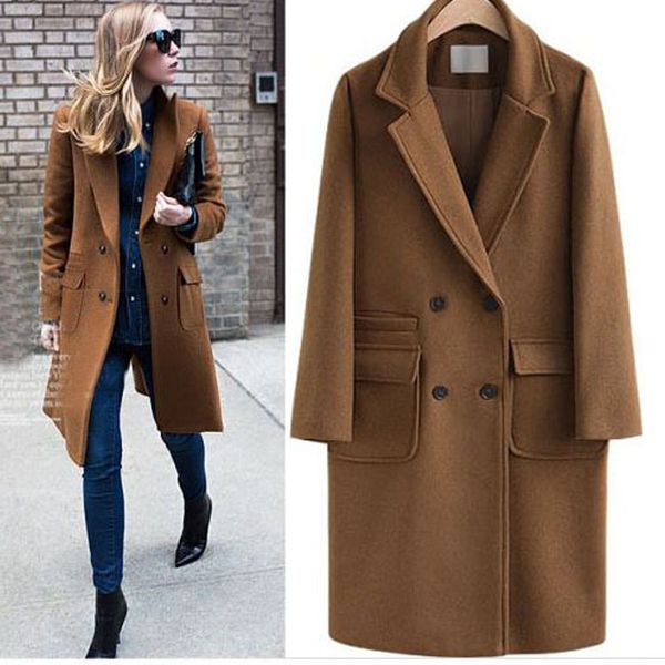 plus size winter double breasted women wool coat casual abrigo mujer 2019 turn down collar pockets long female outwear new, Black
plus size winter double breasted women wool coat casual abrigo mujer 2019 turn down collar pockets long female outwear new, Black
