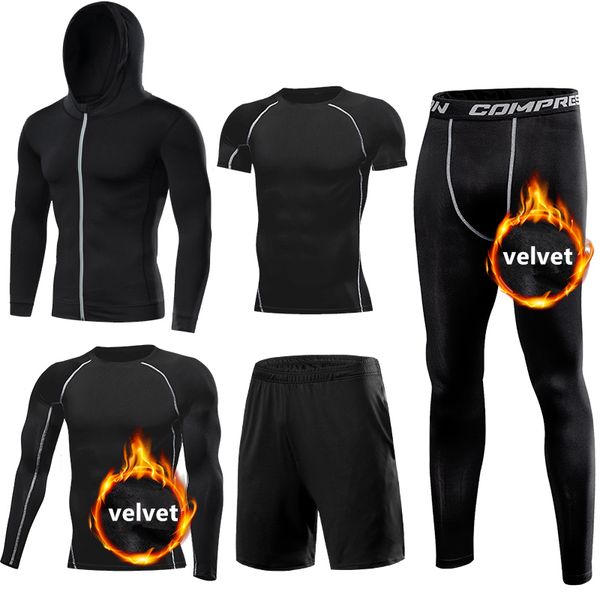 new warm sport suit mens running sets 5pcs gym fitness clothes compression basketball training suit quick dry jogging sportswear, Black;blue
new warm sport suit mens running sets 5pcs gym fitness clothes compression basketball training suit quick dry jogging sportswear, Black;blue