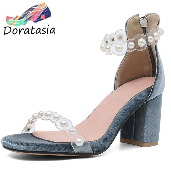 doratasia elegant pearl decorating sandals 2020 trendy transparent strap sandals women high chunky heels shoes woman, Black
doratasia elegant pearl decorating sandals 2020 trendy transparent strap sandals women high chunky heels shoes woman, Black