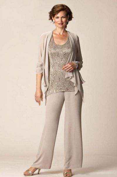 custom mother of the bride pant suits long sleeves chiffon jacket lace three pieces groom mother dresses silver prom party dress, Black;red
custom mother of the bride pant suits long sleeves chiffon jacket lace three pieces groom mother dresses silver prom party dress, Black;red